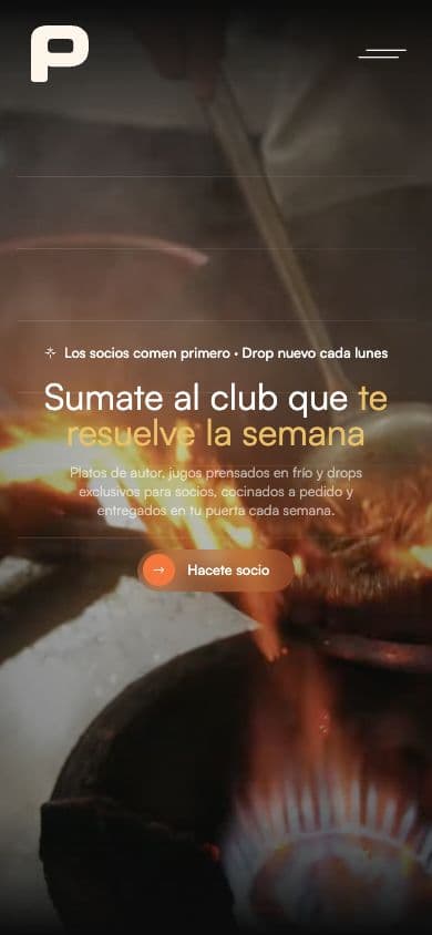 La web de Preppd en el celular